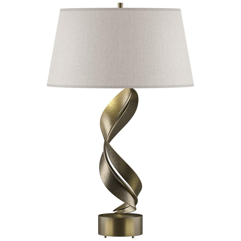 Image 1 Folio 25.1" High Soft Gold Table Lamp With Flax Shade