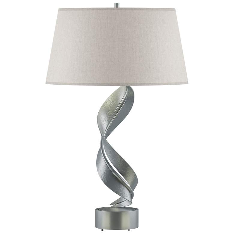 Image 1 Folio 25.1" High Vintage Platinum Table Lamp With Flax Shade