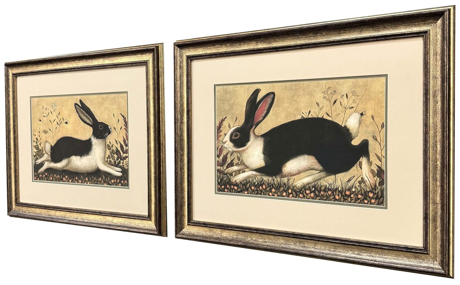 Image 3 Folk Art Rabbit 28"W x 22"H Framed Art - Set of 2 more views