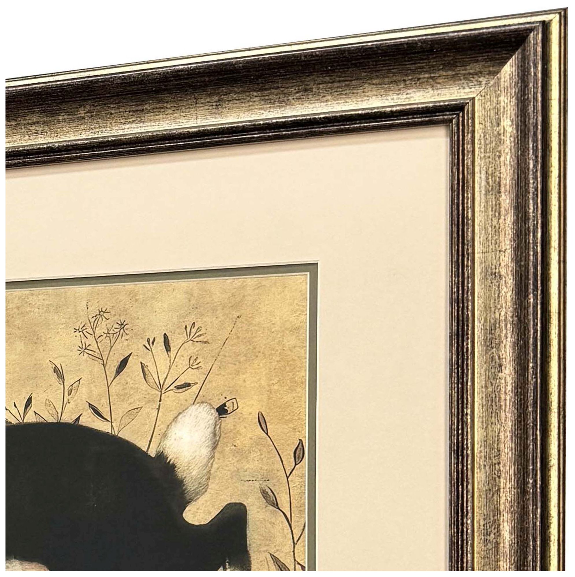 Image 4 Folk Art Rabbit 28"W x 22"H Framed Art - Set of 2 more views