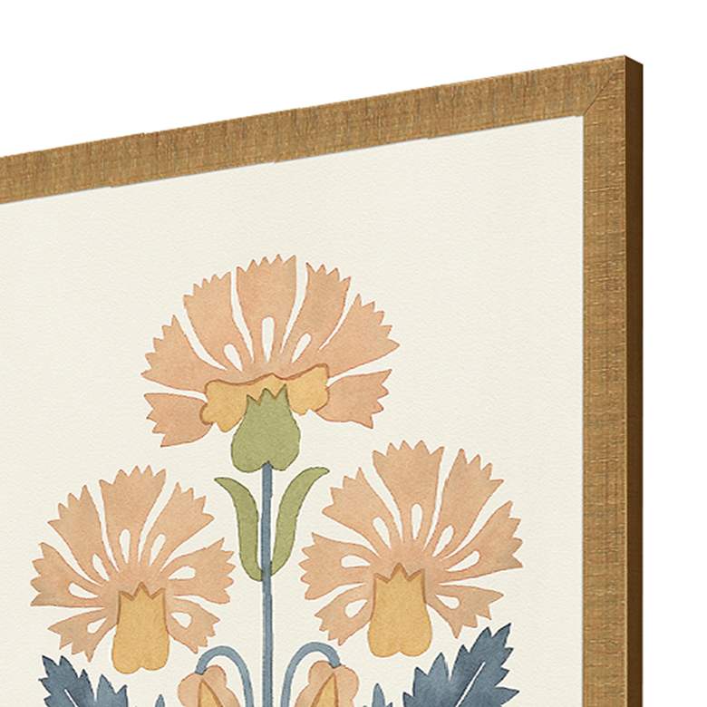 Image 3 Folk Flourish 26" High 4-Piece Giclee Framed Wall Art Set more views
