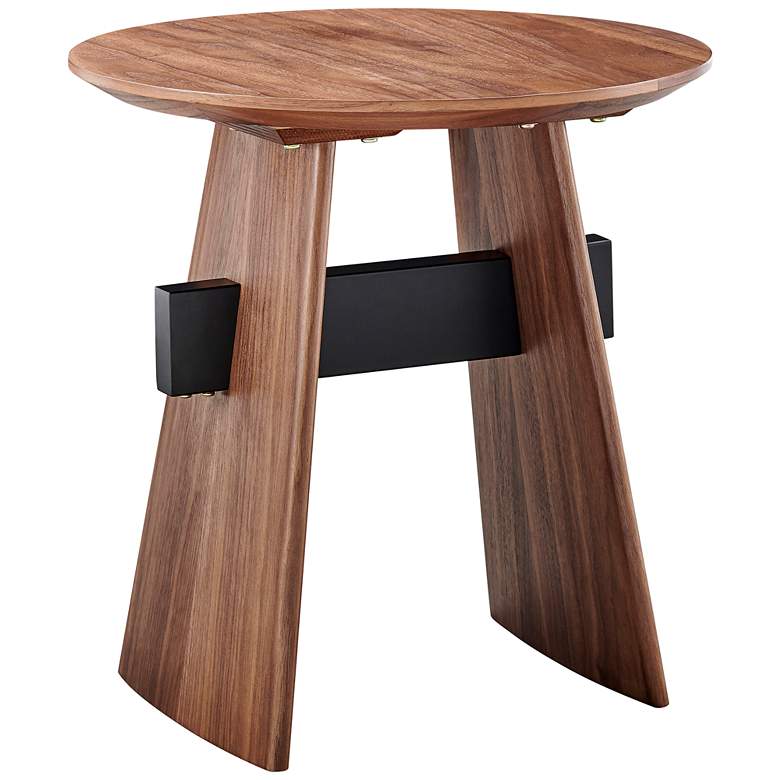 Image 1 Folke 19 1/2" Wide American Walnut Veneer Wood Side Table