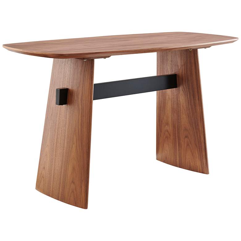 Image 1 Folke 55" Wide American Walnut Veneer Wood Console Table