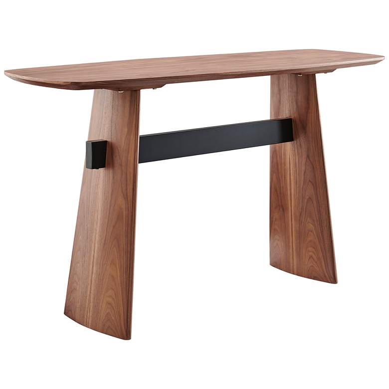 Image 1 Folke 55" Wide American Walnut Veneer Wood Desk