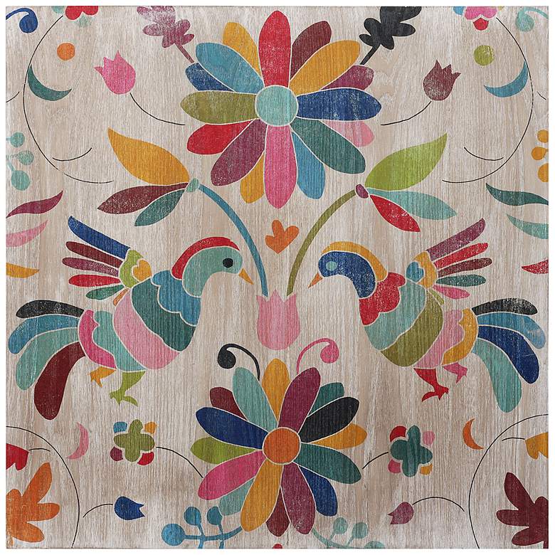 Image 2 Folklorica I 24" Square Giclee Printed Wood Wall Art