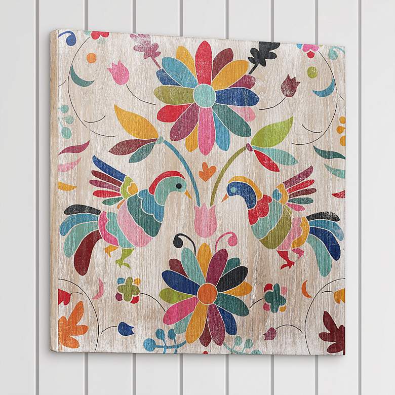 Image 1 Folklorica I 24" Square Giclee Printed Wood Wall Art