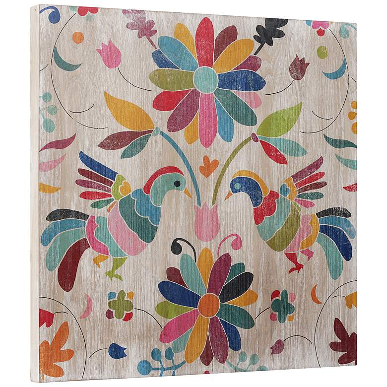 Image 5 Folklorica I 24" Square Giclee Printed Wood Wall Art more views