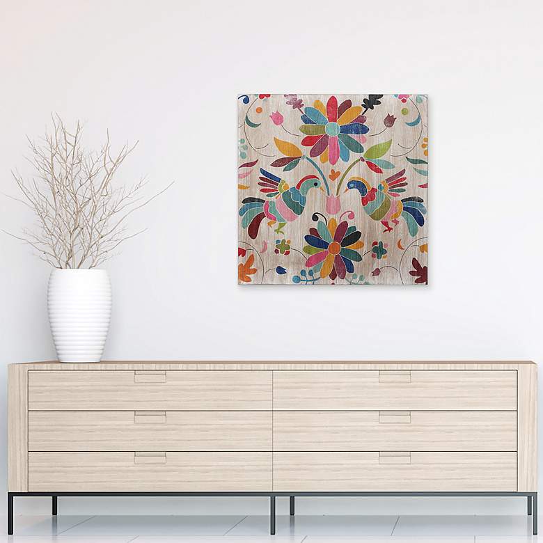 Image 6 Folklorica I 24" Square Giclee Printed Wood Wall Art more views