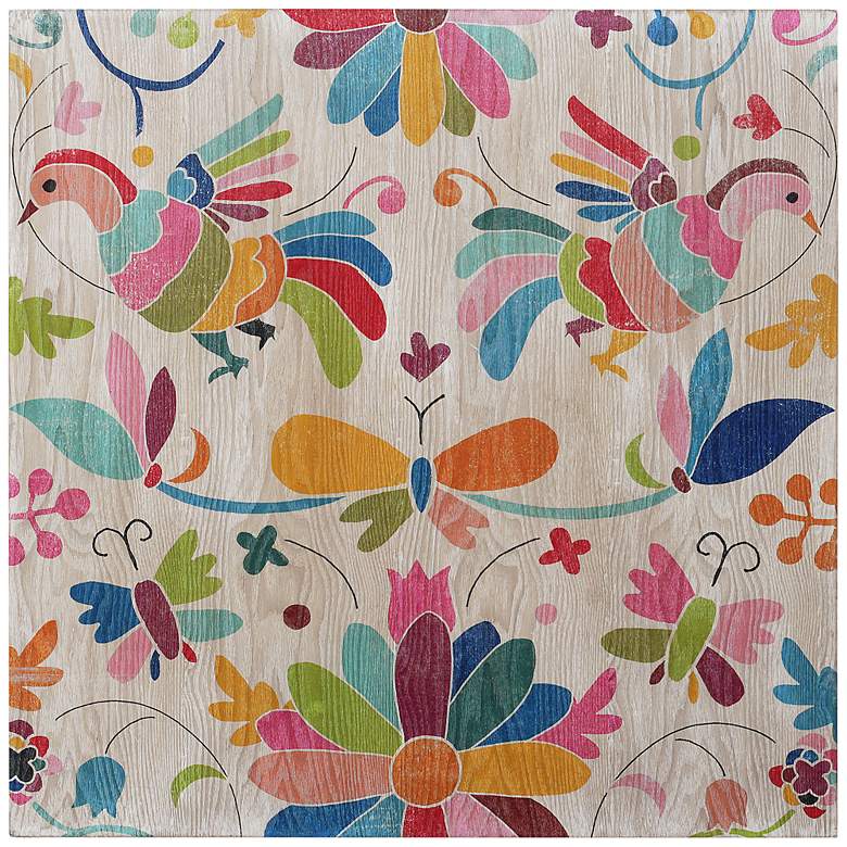 Image 2 Folklorica II 24" Square Giclee Printed Wood Wall Art