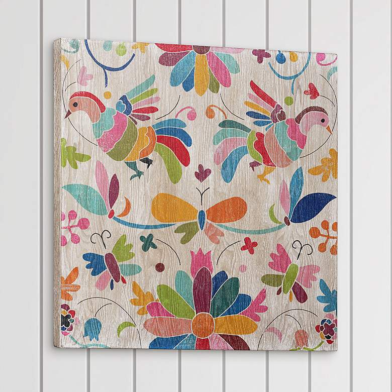 Image 1 Folklorica II 24" Square Giclee Printed Wood Wall Art