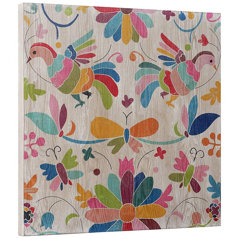 Image 5 Folklorica II 24" Square Giclee Printed Wood Wall Art more views