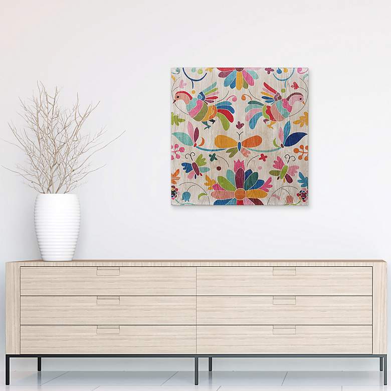 Image 6 Folklorica II 24" Square Giclee Printed Wood Wall Art more views