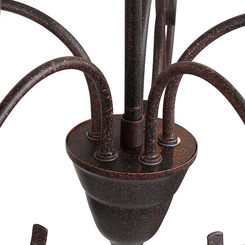 Image 5 Folla 26" Wide Rustic Iron 5-Light Candle Chandelier more views