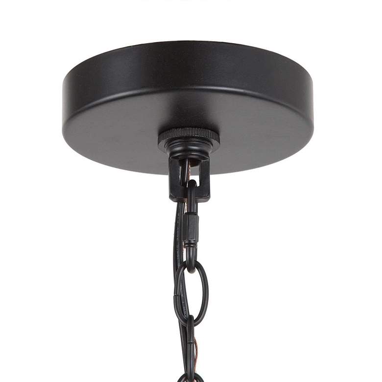 Image 5 Follio 12 1/2"W Faux Wood Black 4-Light Lantern Chandelier more views