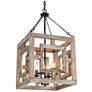 1_Follio 13.8" Wide Distressed Wood 4-Light Lantern Chandelier