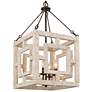 1_Follio 13.8" Wide Weathered Wood 4-Light Lantern Chandelier