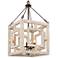 Follio 13.8" Wide Weathered Wood 4-Light Lantern Chandelier