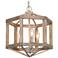 Follio 14.2" Wide Distressed Wood 3-Light Lantern Chandelier