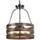 Follio 15.7" Wide Bronze 4-Light Drum Chandelier