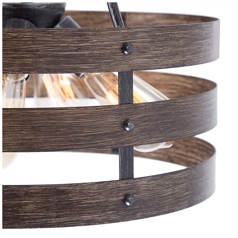 Image 4 Follio 15.7" Wide Bronze 4-Light Drum Chandelier more views