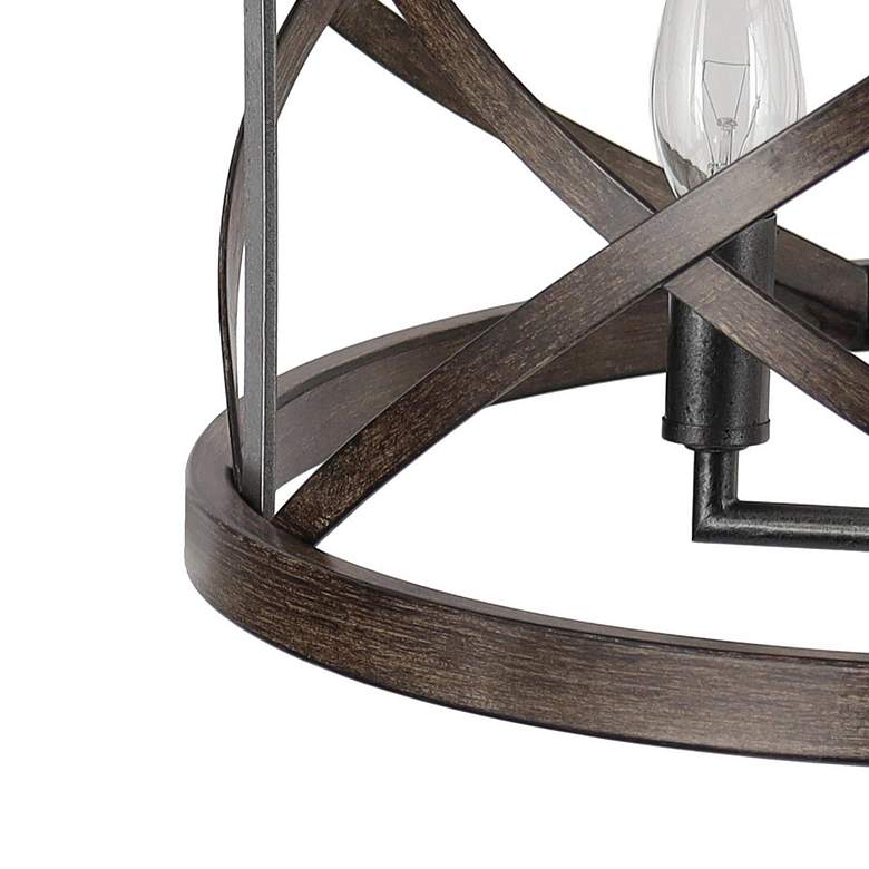 Image 2 Follio 15 1/2" Wide Dark Bronze Metal 4-Light Drum Chandelier more views