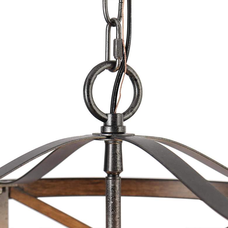 Image 3 Follio 15 1/2" Wide Dark Bronze Metal 4-Light Drum Chandelier more views