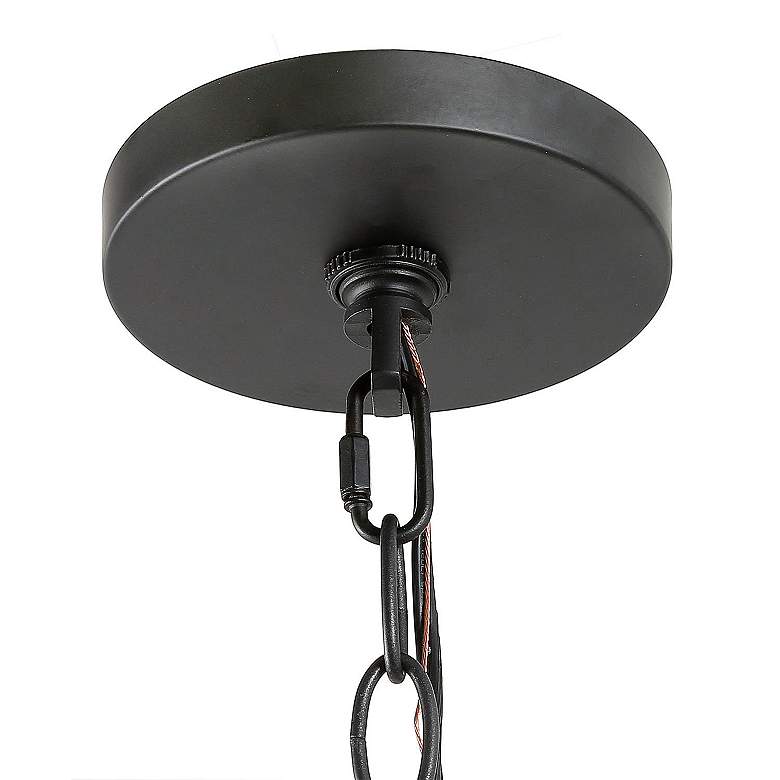 Image 3 Follio 15 3/4 inch Wide Faux Wood Matte Black 4-Light Chandelier more views