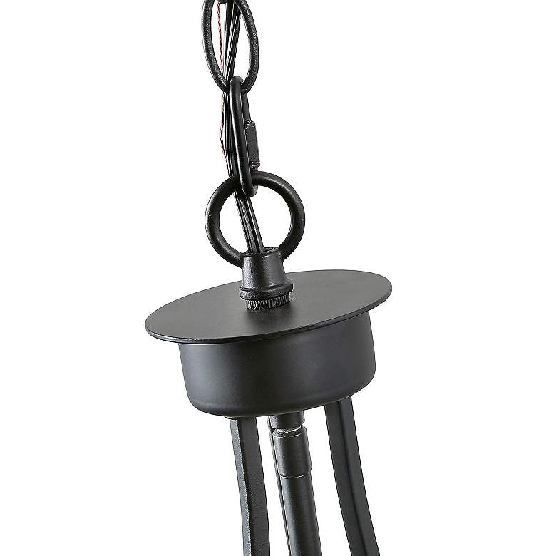 Image 6 Follio 15 3/4 inch Wide Faux Wood Matte Black 4-Light Chandelier more views