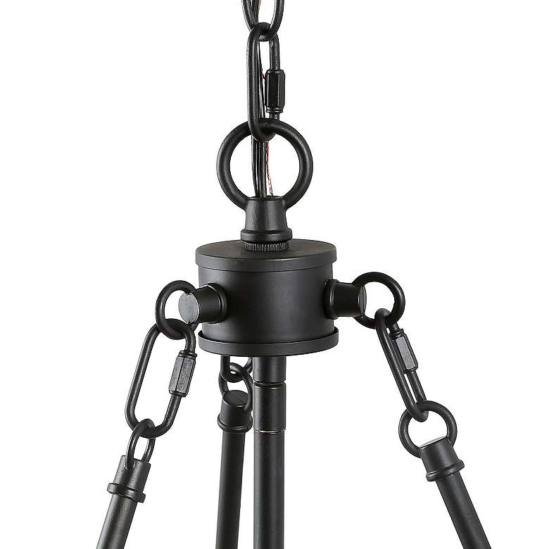 Image 6 Follio 15 3/4" Wide Pine Faux Wood 3-Light Chandelier more views