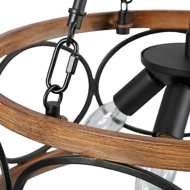 Image 3 Follio 16" Wide Pine Faux Wood 4-Light Chandelier more views