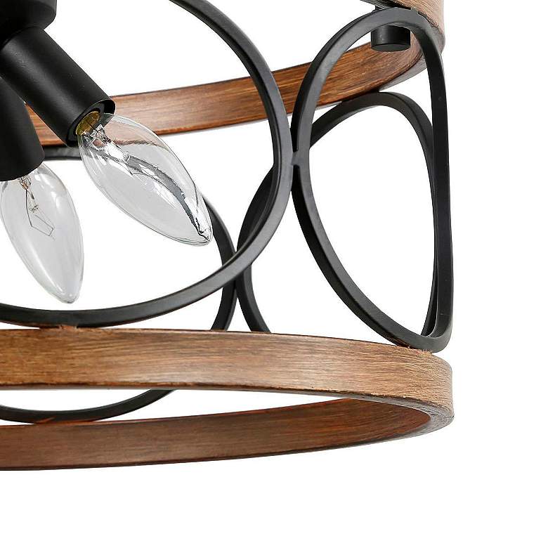 Image 4 Follio 16" Wide Pine Faux Wood 4-Light Chandelier more views