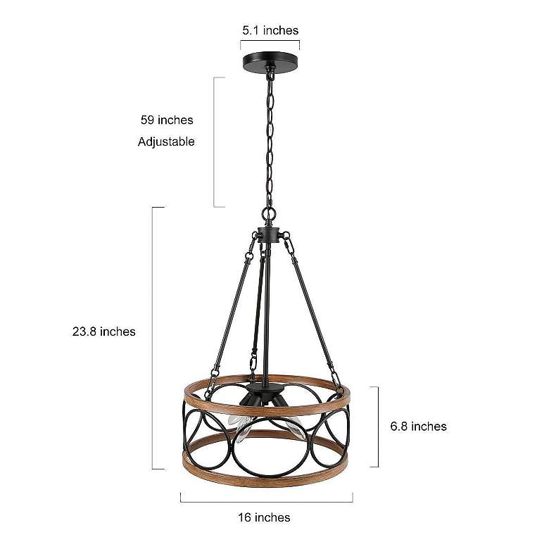 Image 5 Follio 16 inch Wide Pine Faux Wood 4-Light Chandelier more views