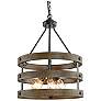 1_Follio 18" Wide 5-Light Antique Wood Chandelier