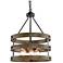 Follio 18" Wide 5-Light Antique Wood Chandelier