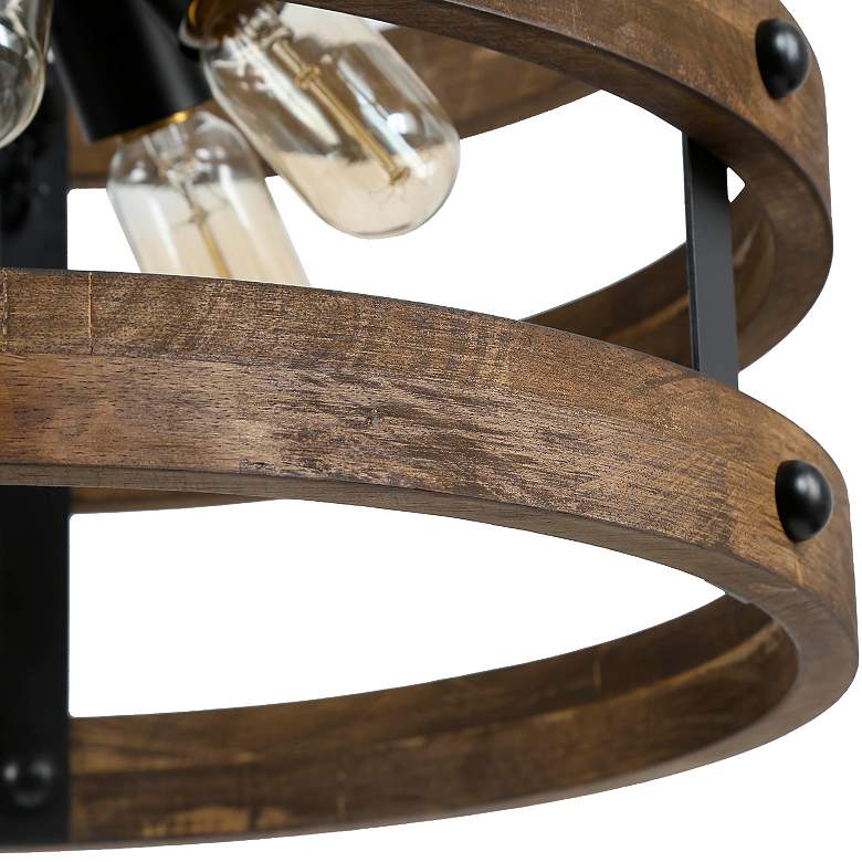 Image 3 Follio 18" Wide 5-Light Antique Wood Chandelier more views