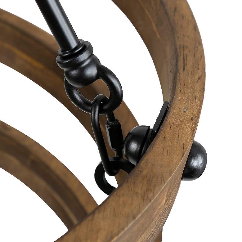 Image 4 Follio 18" Wide 5-Light Antique Wood Chandelier more views