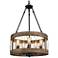 Follio 18" Wide 5-Light Rustic Wood Drum Chandelier