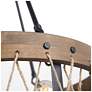 2_Follio 18" Wide 5-Light Rustic Wood Drum Chandelier more views