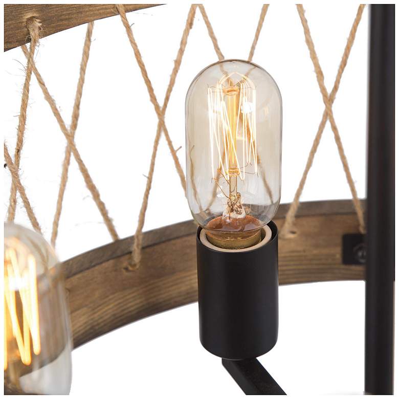 Image 4 Follio 18" Wide 5-Light Rustic Wood Drum Chandelier more views