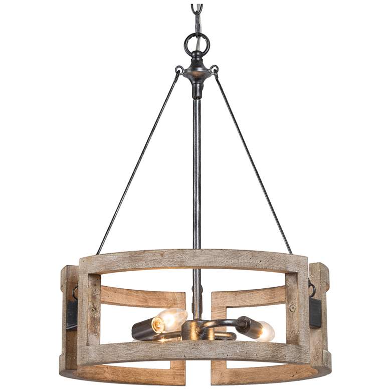 Image 1 Follio 3-Light 15.7" Wood Chandelier