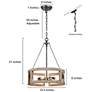 3_Follio 3-Light 15.7" Wood Chandelier more views