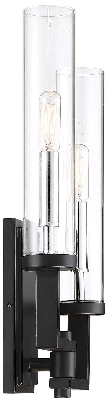 Image 5 Folsom 2-Lt Adjustable Wall Sconce Matte Black with Polished Chrome Accents more views