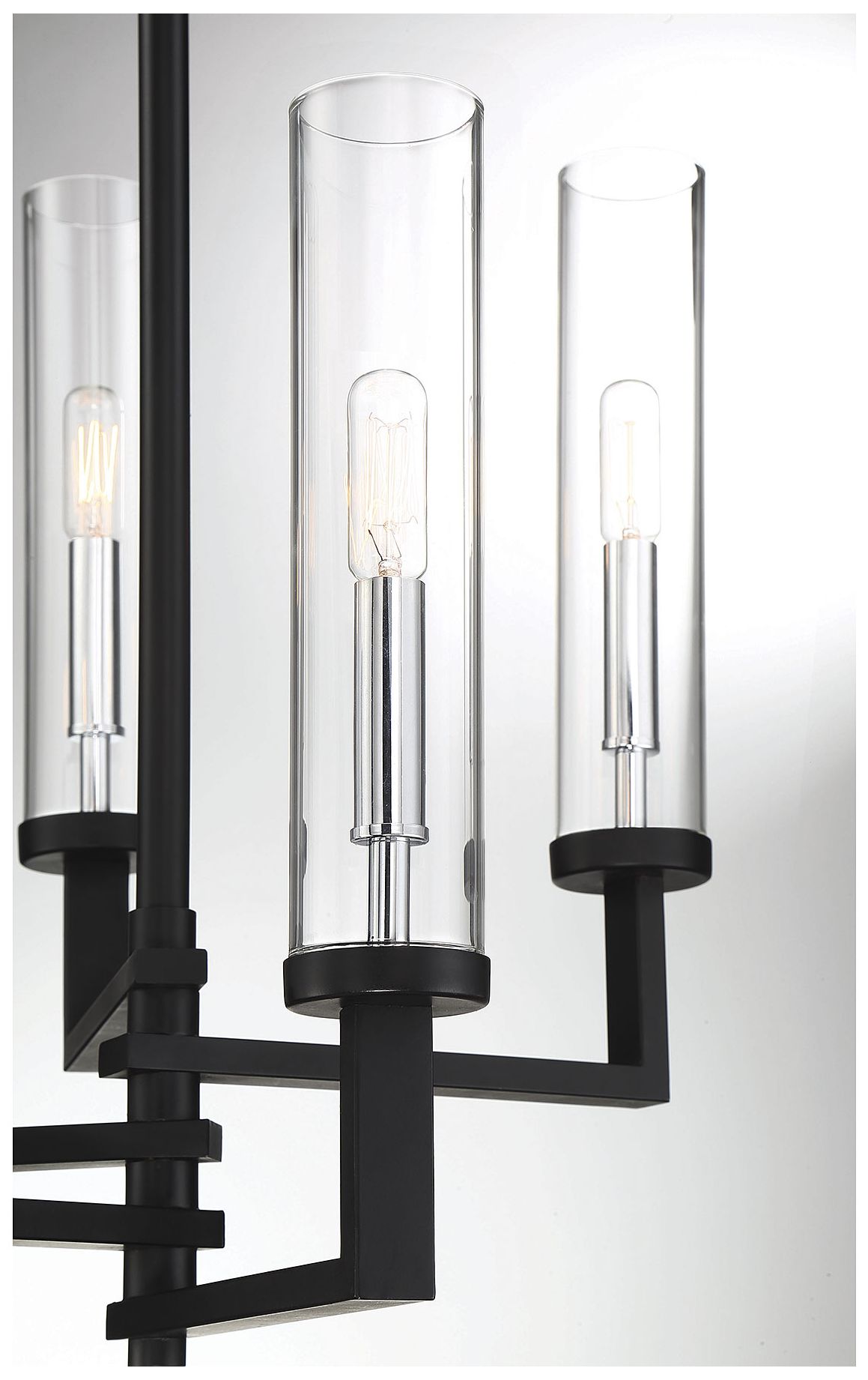 Image 7 Folsom 5-Lt Adjustable Chandelier Matte Black with Polished Chrome Accents more views