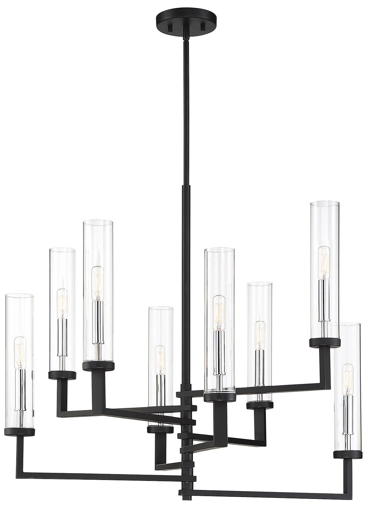Image 5 Folsom 8-Lt Adjustable Chandelier Matte Black with Polished Chrome Accents more views