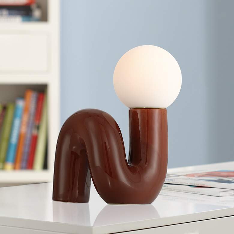 Image 1 Fondant 11 1/2" High Chocolate Brown Accent Lamp