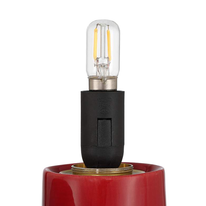 Image 4 Fondant 11 1/2" High Velvet Red Accent Lamp more views