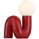 Fondant 11 3/4" High Velvet Red Accent Lamp