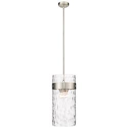 Fontaine 13" Wide Brushed Nickel 4-Light Cylinder Pendant