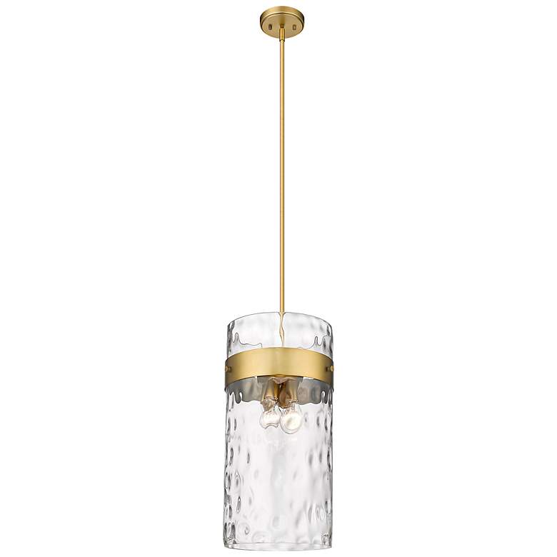 Image 6 Fontaine 13" Wide Rubbed Brass 4-Light Pendant more views