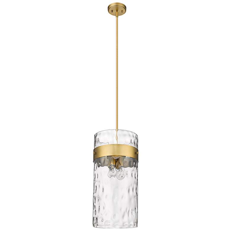 Image 7 Fontaine 13" Wide Rubbed Brass 4-Light Pendant more views